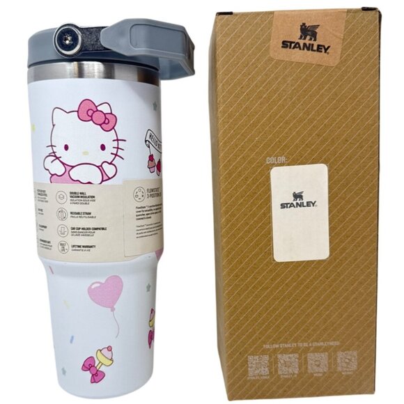 Stanley Hello Kitty Quencher H2.0 Tumbler 30 Oz Stainless Steel Vacuum Insulated - Picture 4 of 5